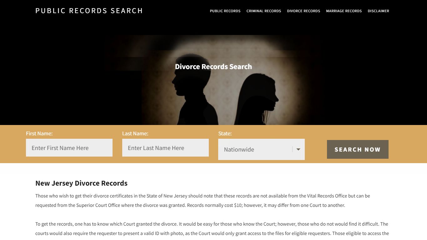 New Jersey Divorce Records | Enter Name and Search | 14 Days Free